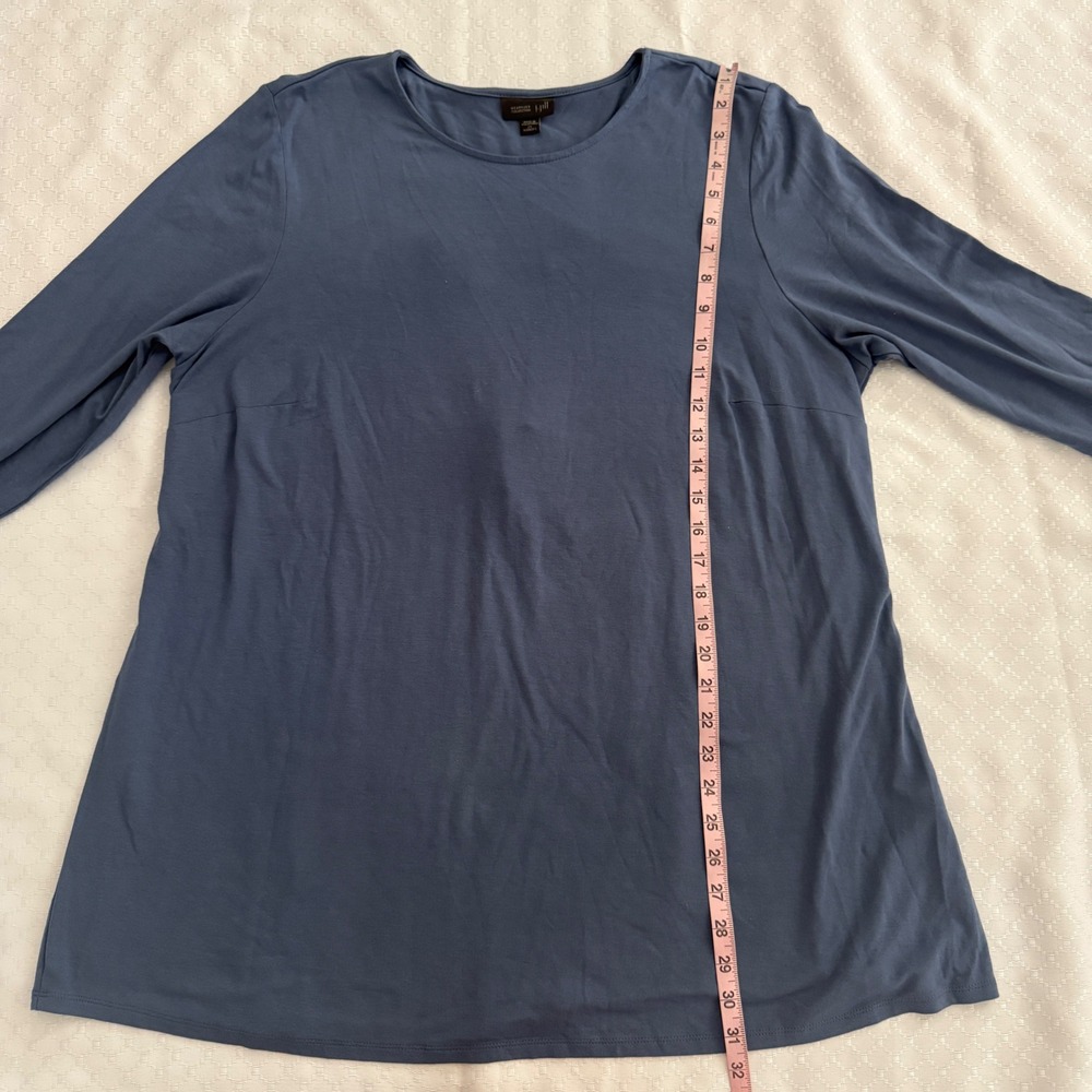 J. Jill Wearever Womens Blue Split Back Tie Tunic Top Long Sleeve Jersey 2X - Picture 4 of 6